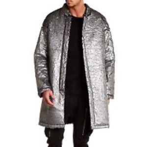 Men’s Metallic Helmut Lang long coat